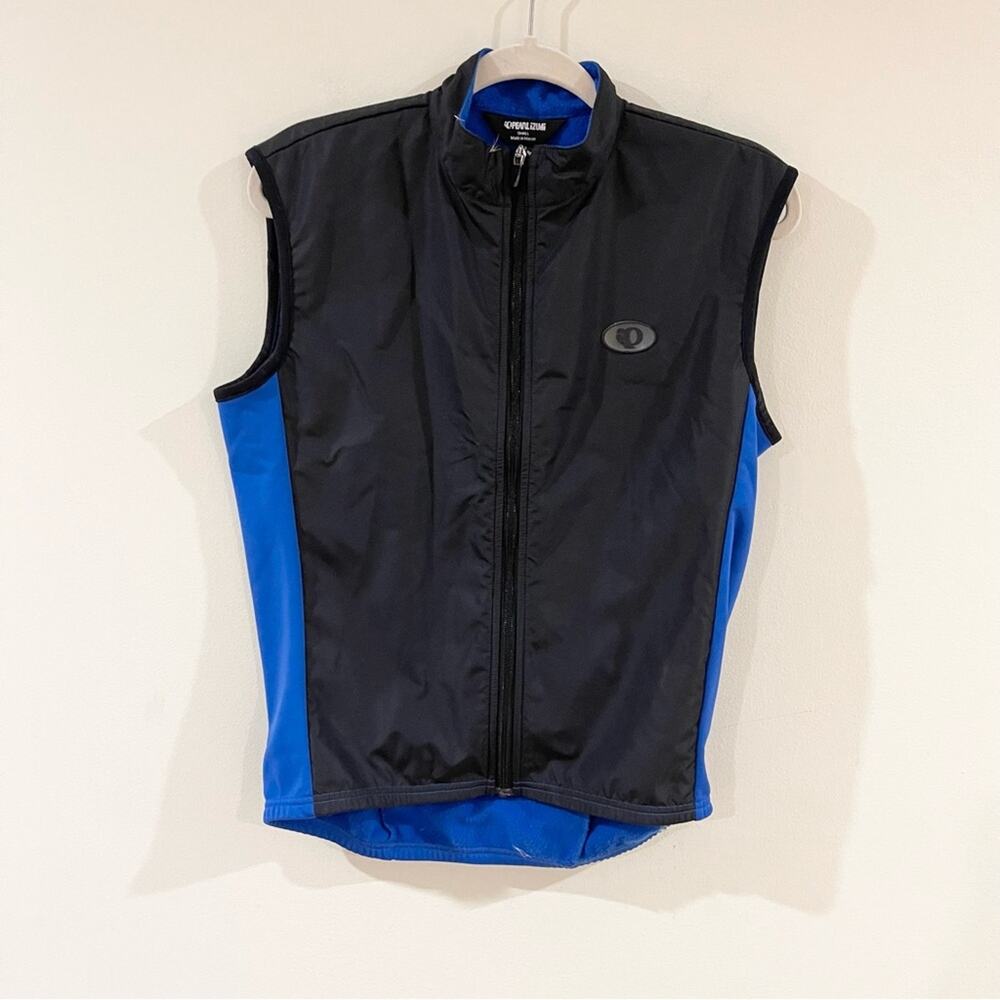 Pearl Izumi Men's Black and Blue Fleece Cycling Vest size S